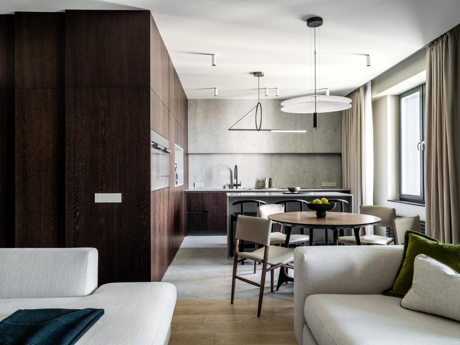 Photo inspiration: Wooden Textures And Green Shades 170 Sq M Apartment In Photo Inspiration