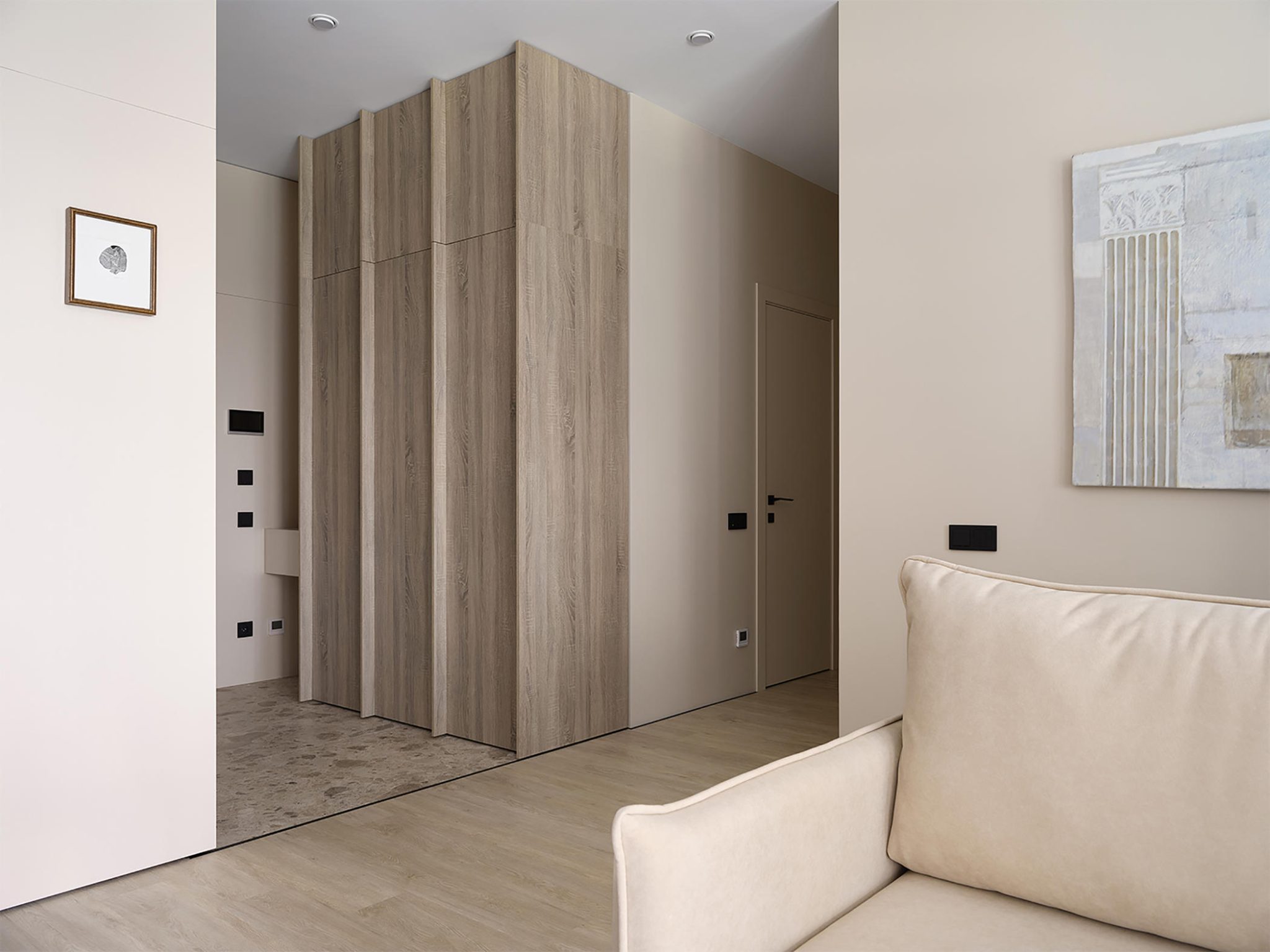 Tranquil, cozy, and easy-customizable beige 79 m2 apartment with a walk ...