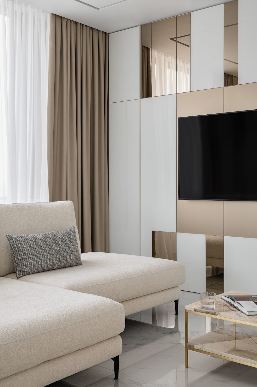 White glossy apartment with a city view by Alexander Tischler ...