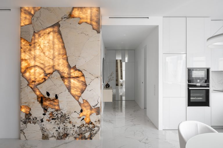 White glossy apartment with a city view by Alexander Tischler ...