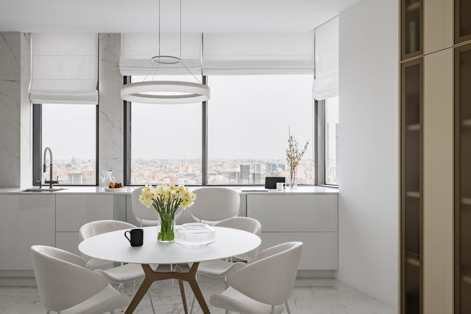White Glossy Apartment With A City View By Alexander Tischler Photo Inspiration