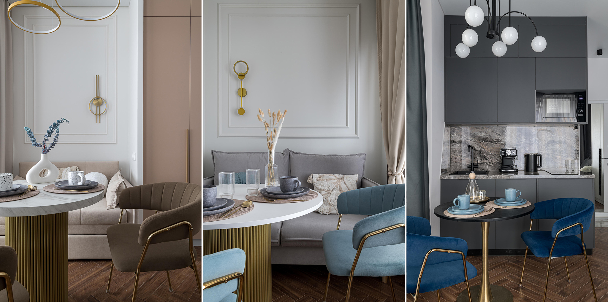 Three neoclassical Micro apartments designed by Ani Ovsepyan